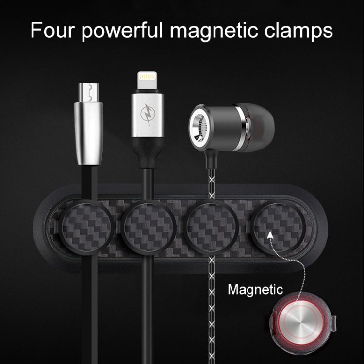 รถคาร์บอนไฟเบอร์ Magnetic Clamp กล่องเก็บสายเคเบิล Creative Desktop Hub Organizer, Desktop Hub Organizer