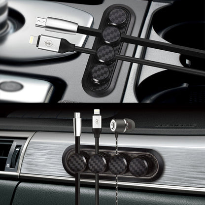 รถคาร์บอนไฟเบอร์ Magnetic Clamp กล่องเก็บสายเคเบิล Creative Desktop Hub Organizer, Desktop Hub Organizer