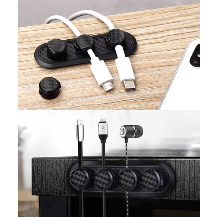 รถคาร์บอนไฟเบอร์ Magnetic Clamp กล่องเก็บสายเคเบิล Creative Desktop Hub Organizer, Desktop Hub Organizer