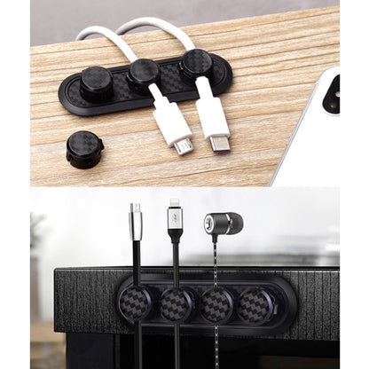 รถคาร์บอนไฟเบอร์ Magnetic Clamp กล่องเก็บสายเคเบิล Creative Desktop Hub Organizer, Desktop Hub Organizer