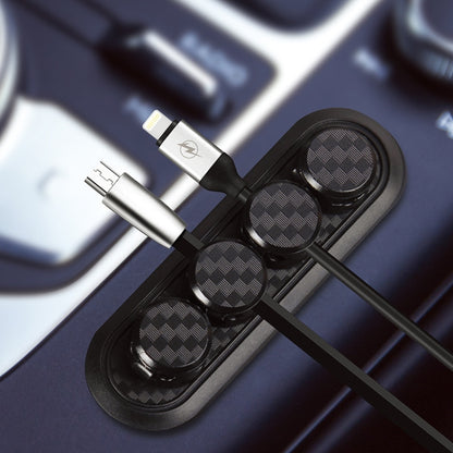รถคาร์บอนไฟเบอร์ Magnetic Clamp กล่องเก็บสายเคเบิล Creative Desktop Hub Organizer, Desktop Hub Organizer