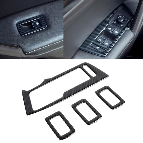 รถคาร์บอนไฟเบอร์กระจกหน้าต่าง Lifter แผงสติกเกอร์ตกแต่งสำหรับ Volkswagen Tiguan L, Window Glass Lifter