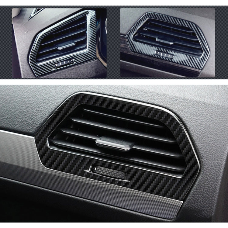 รถคาร์บอนไฟเบอร์ Central Control Side Air Outlet กรอบสติกเกอร์ตกแต่งสำหรับ Volkswagen Tiguan L, Central Control Side Air Outlet