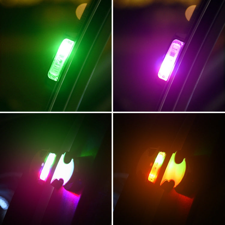 2 ชิ้นรถ LED ไฟเตือนประตูป้องกันการชนประตูเปิดไฟกระพริบไฟ, Door Warning Lights (Silver)