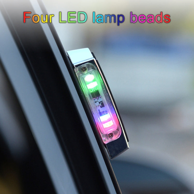 2 ชิ้นรถ LED ไฟเตือนประตูป้องกันการชนประตูเปิดไฟกระพริบไฟ, Door Warning Lights (Silver)