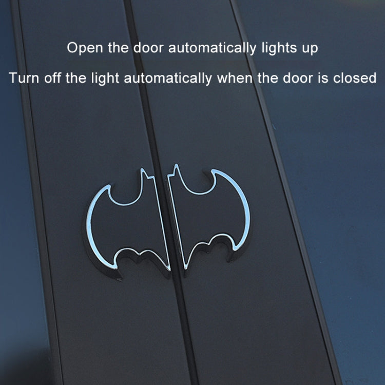 2 ชิ้นรถ LED ไฟเตือนประตูป้องกันการชนประตูเปิดไฟกระพริบไฟ, Door Warning Lights (Silver)