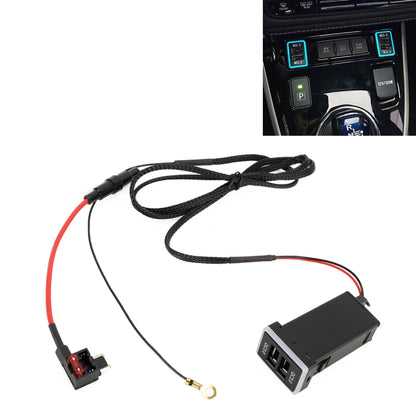 รถ QC3.0 ชาร์จเร็ว USB อินเตอร์เฟซการปรับเปลี่ยนเครื่องชาร์จสำหรับโตโยต้า, ฟิวส์เพื่อใช้พลังงาน, Fuse (Ice Blue Light)