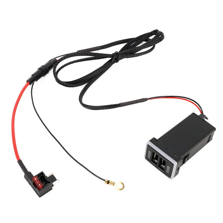 รถ QC3.0 ชาร์จเร็ว USB อินเตอร์เฟซการปรับเปลี่ยนเครื่องชาร์จสำหรับโตโยต้า, ฟิวส์เพื่อใช้พลังงาน, Fuse (Ice Blue Light)