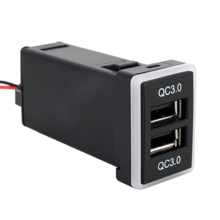 รถ QC3.0 ชาร์จเร็ว USB อินเตอร์เฟซการปรับเปลี่ยนเครื่องชาร์จสำหรับโตโยต้า, ฟิวส์เพื่อใช้พลังงาน, Fuse (Ice Blue Light)