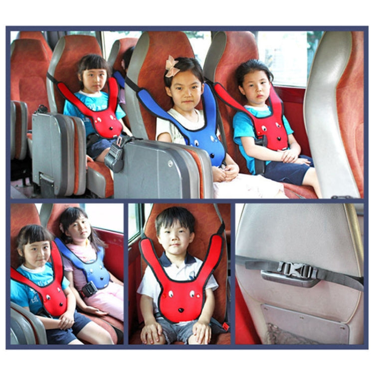 รถเด็กกระต่ายไหล่คู่ปรับเข็มขัดนิรภัย, Blue, Red