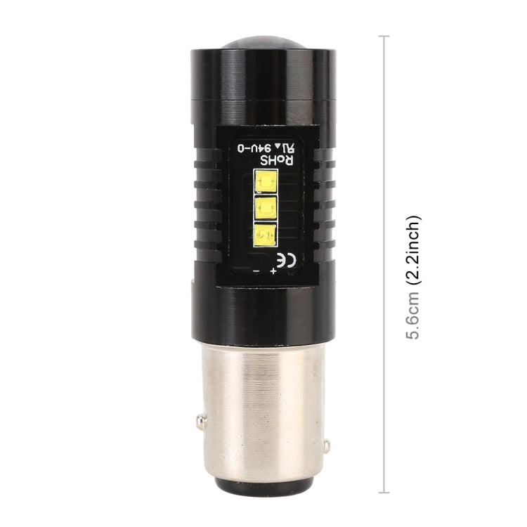 2 ชิ้น 1157 / BAY15D DC12V 4.3W 6000K 500LM ไฟเบรกรถยนต์พร้อม 12LEDs SMD-2525, 1157 / BAY15D