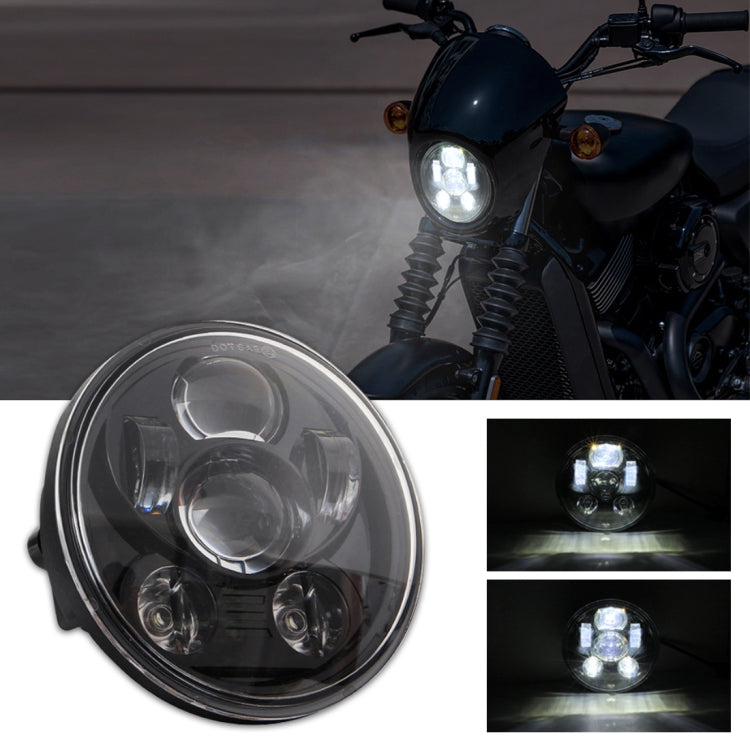 EagleVision DC9-30V 35W 6000K 4000LM 5.75 นิ้วรอบรถจักรยานยนต์ 6LEDs ไฟหน้าสำหรับ Harley-Davidson, 5.75 inch 6LEDs