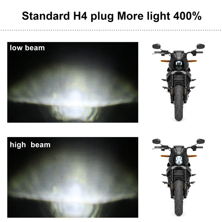 EagleVision DC9-30V 35W 6000K 4000LM 5.75 นิ้วรอบรถจักรยานยนต์ 6LEDs ไฟหน้าสำหรับ Harley-Davidson, 5.75 inch 6LEDs