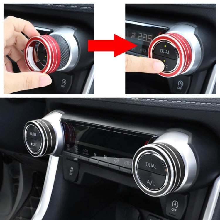 2 ชิ้นรถอลูมิเนียมอัลลอยด์เครื่องปรับอากาศลูกบิดกรณีสำหรับโตโยต้า RAV4 / Wildlander, For Toyota RAV4 / Wildlander (Black), For Toyota RAV4 / Wildlander (Blue), For Toyota RAV4 / Wildlander (Red)