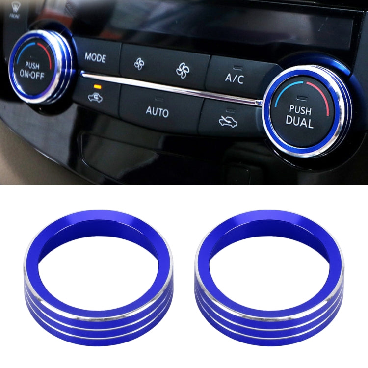 2 ชิ้น รถ โลหะ เครื่องปรับอากาศ ลูกบิด เคส สำหรับ Nissan X-TRAIL, For Nissan X-TRAIL (Blue), For Nissan X-TRAIL (Red), For Nissan X-TRAIL (Silver)