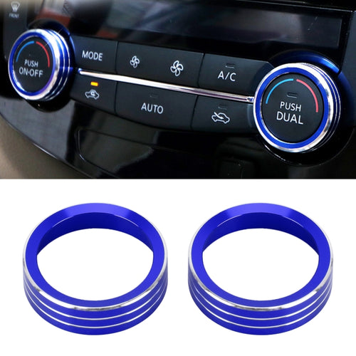2 ชิ้น รถ โลหะ เครื่องปรับอากาศ ลูกบิด เคส สำหรับ Nissan X-TRAIL, For Nissan X-TRAIL (Blue), For Nissan X-TRAIL (Red), For Nissan X-TRAIL (Silver)