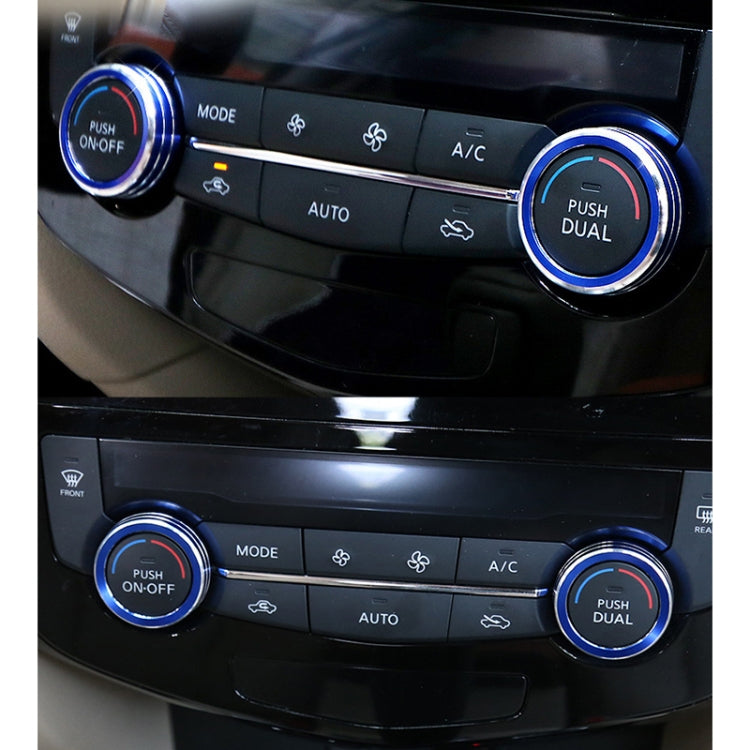 2 ชิ้น รถ โลหะ เครื่องปรับอากาศ ลูกบิด เคส สำหรับ Nissan X-TRAIL, For Nissan X-TRAIL (Blue), For Nissan X-TRAIL (Red), For Nissan X-TRAIL (Silver)