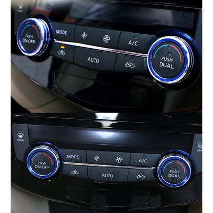 2 ชิ้น รถ โลหะ เครื่องปรับอากาศ ลูกบิด เคส สำหรับ Nissan X-TRAIL, For Nissan X-TRAIL (Blue), For Nissan X-TRAIL (Red), For Nissan X-TRAIL (Silver)