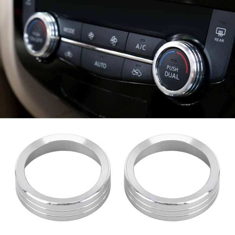 2 ชิ้น รถ โลหะ เครื่องปรับอากาศ ลูกบิด เคส สำหรับ Nissan X-TRAIL, For Nissan X-TRAIL (Blue), For Nissan X-TRAIL (Red), For Nissan X-TRAIL (Silver)