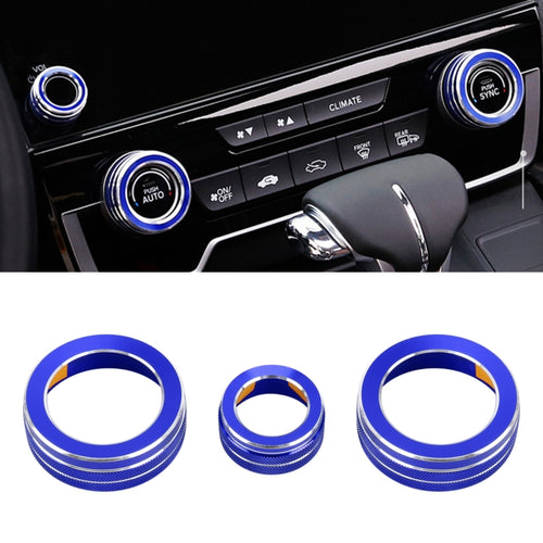 3 ชิ้นรถยนต์โลหะเครื่องปรับอากาศลูกบิด เคส สำหรับฮอนด้า CR-V 2017, For Honda CR-V 2017 (Blue), For Honda CR-V 2017 (Red)