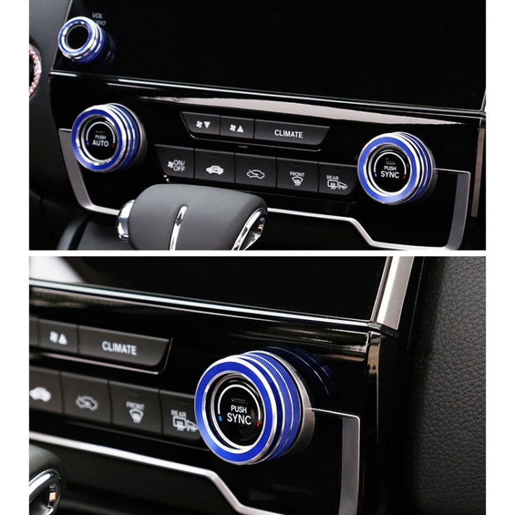 3 ชิ้นรถยนต์โลหะเครื่องปรับอากาศลูกบิด เคส สำหรับฮอนด้า CR-V 2017, For Honda CR-V 2017 (Blue), For Honda CR-V 2017 (Red)
