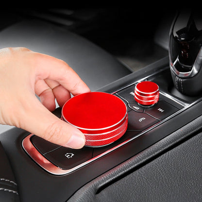 2 ชิ้นรถโลหะปุ่มควบคุมกลางกรณีสำหรับคาดิลแลค, For Cadillac (Black), For Cadillac (Blue), For Cadillac (Red)