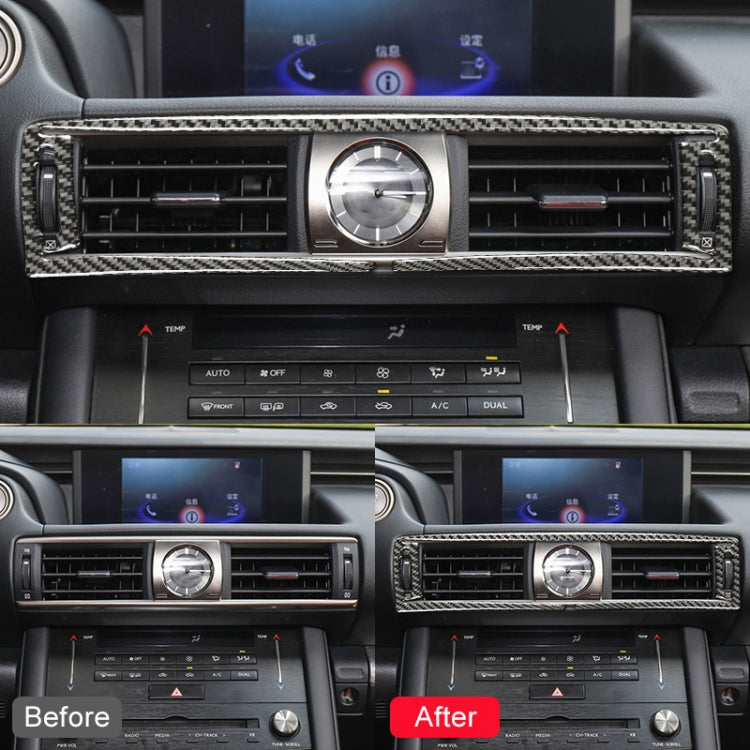 รถคาร์บอนไฟเบอร์ Central Control Air Outlet สติกเกอร์ตกแต่งสำหรับ Lexus IS250 2013-, ไดรฟ์ซ้าย, Central Control Air Outlet