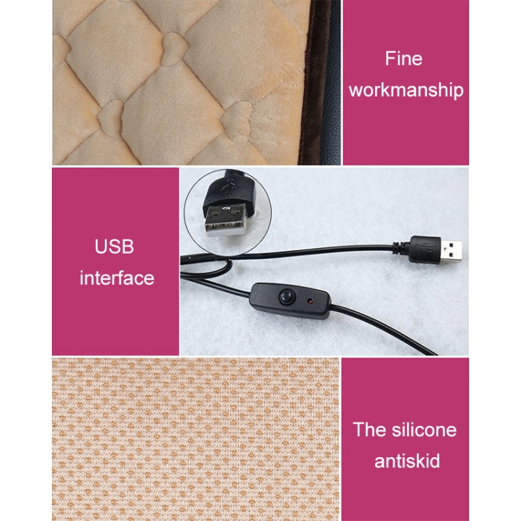 รถ USB ที่นั่ง เครื่องทำความร้อน เบาะอุ่นปกฤดูหนาวอุ่นเสื่ออบอุ่น สไตล์: สี่เหลี่ยม, Square (Black), Square (Red)