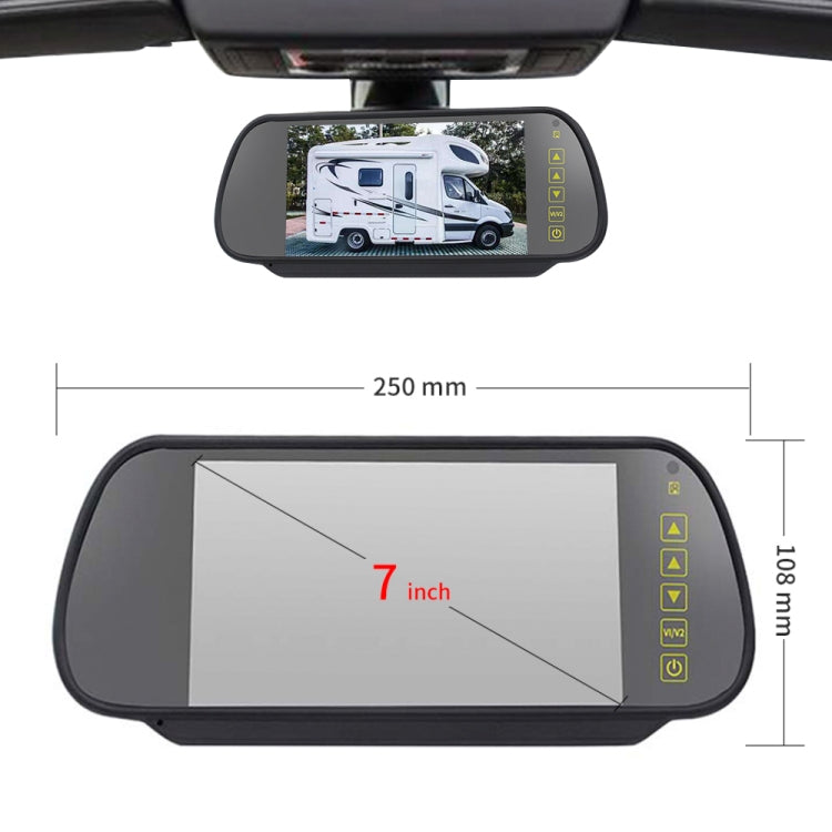 PZ475 รถกันน้ำ 170 องศาไฟเบรคกล้อง + จอภาพมองหลังขนาด 7 นิ้วสำหรับ Volkswagen Crafter, PZ475 + 7 inch Rearview Monitor