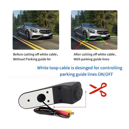 PZ475 รถกันน้ำ 170 องศาไฟเบรคกล้อง + จอภาพมองหลังขนาด 7 นิ้วสำหรับ Volkswagen Crafter, PZ475 + 7 inch Rearview Monitor