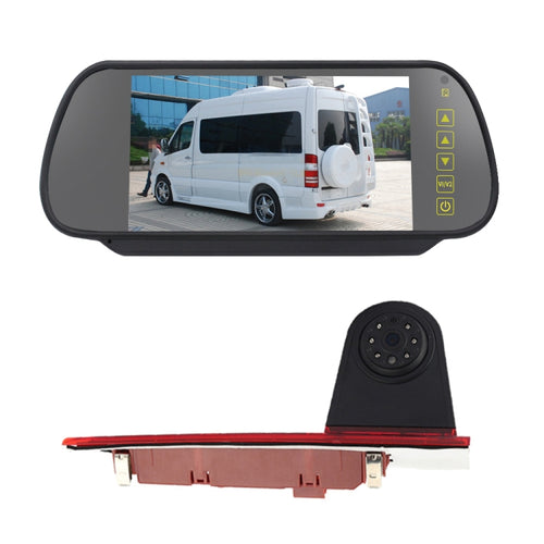 PZ477 รถกันน้ำ 170 องศาไฟเบรคกล้อง + จอภาพมองหลังขนาด 7 นิ้วสำหรับ Ford Transit Custom, PZ477 + 7 inch Rearview Monitor