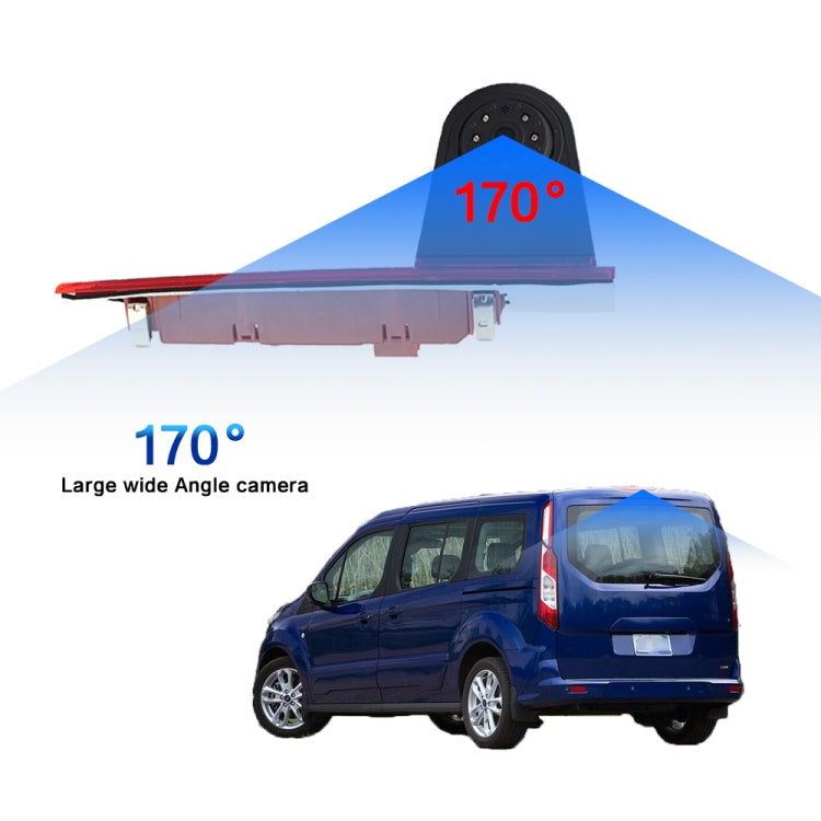 PZ477 รถกันน้ำ 170 องศาไฟเบรคกล้อง + จอภาพมองหลังขนาด 7 นิ้วสำหรับ Ford Transit Custom, PZ477 + 7 inch Rearview Monitor