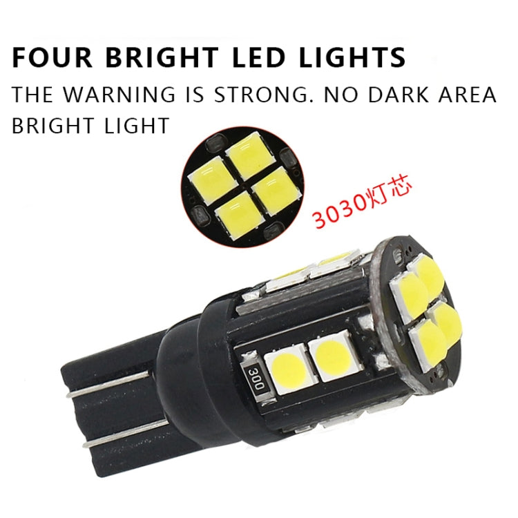 10 ชิ้น T10/168/194 DC12V / 1 วัตต์ / 6000 พัน / 60LM ไฟถอดรหัสรถพร้อม 12LEDs SMD-3030 ลูกปัดโคมไฟ, T10/168