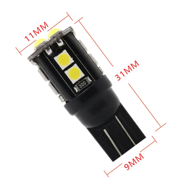 10 ชิ้น T10/168/194 DC12V / 1 วัตต์ / 6000 พัน / 60LM ไฟถอดรหัสรถพร้อม 12LEDs SMD-3030 ลูกปัดโคมไฟ, T10/168