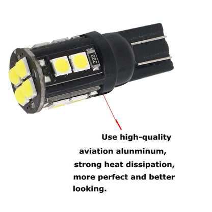 10 ชิ้น T10/168/194 DC12V / 1 วัตต์ / 6000 พัน / 60LM ไฟถอดรหัสรถพร้อม 12LEDs SMD-3030 ลูกปัดโคมไฟ, T10/168