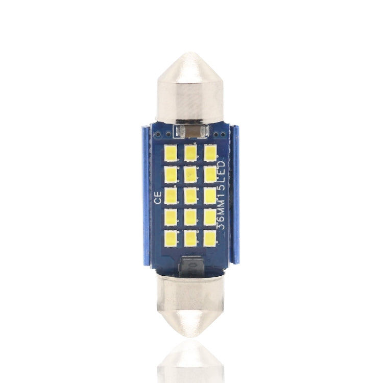 10 ชิ้น 36 มิลลิเมตร DC12-24V / 1 วัตต์ / 6000K / 60LM 15LEDs SMD รถโคมไฟอ่านหนังสือโดมแสง, 36mm