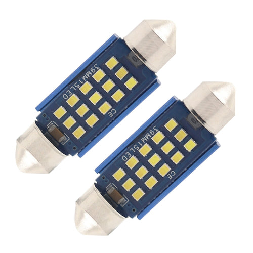 10 ชิ้น 39 มิลลิเมตร DC12-24V / 1 วัตต์ / 6000K / 60LM 15LEDs SMD รถโคมไฟอ่านหนังสือโดมแสง, 39mm
