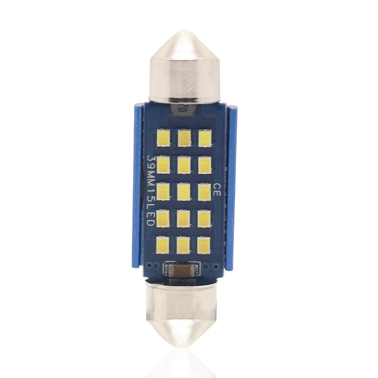 10 ชิ้น 39 มิลลิเมตร DC12-24V / 1 วัตต์ / 6000K / 60LM 15LEDs SMD รถโคมไฟอ่านหนังสือโดมแสง, 39mm