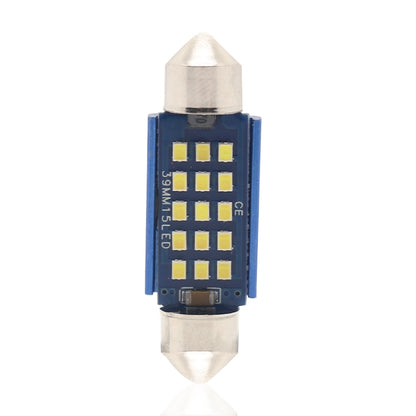 10 ชิ้น 39 มิลลิเมตร DC12-24V / 1 วัตต์ / 6000K / 60LM 15LEDs SMD รถโคมไฟอ่านหนังสือโดมแสง, 39mm