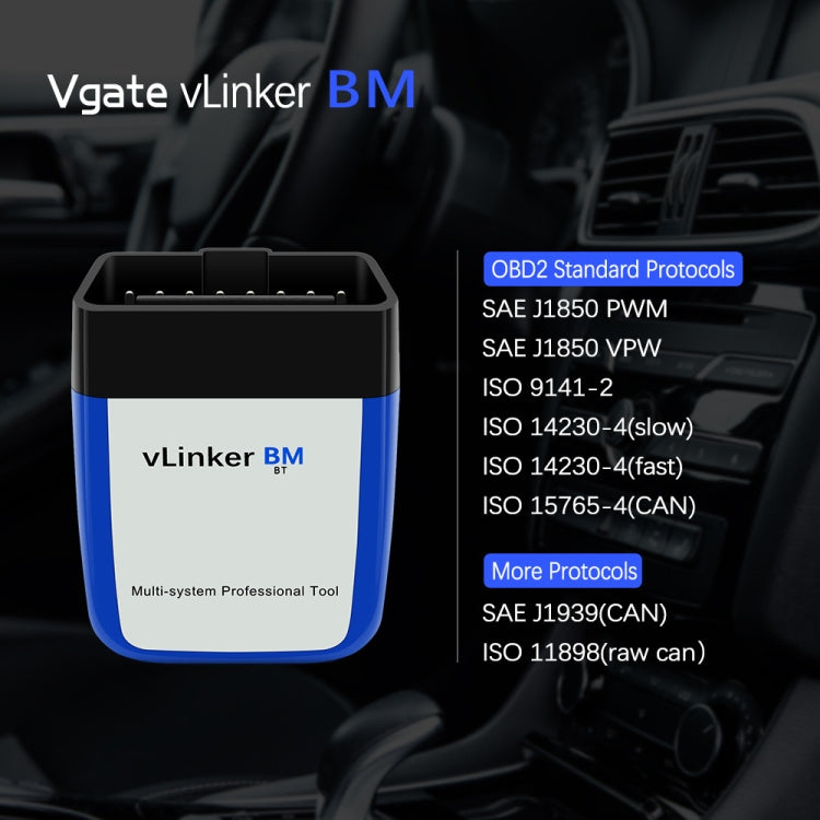 VLINKER BM V2.2 บลูทูธ 3.0 โทรศัพท์ Android รถเครื่องตรวจจับการวินิจฉัยความผิด OBD, BM V2.2 Bluetooth 3.0