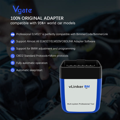 VLINKER BM V2.2 บลูทูธ 3.0 โทรศัพท์ Android รถเครื่องตรวจจับการวินิจฉัยความผิด OBD, BM V2.2 Bluetooth 3.0