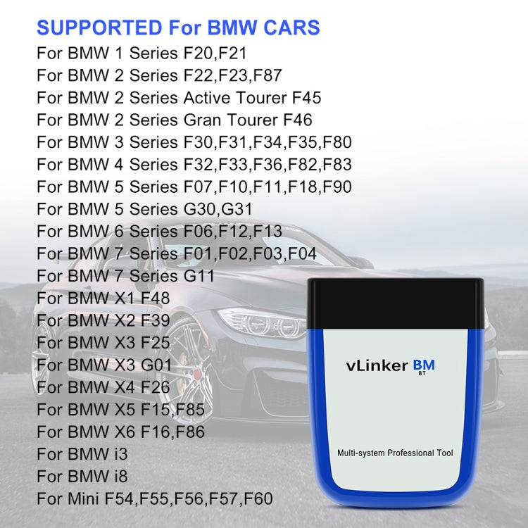 VLINKER BM V2.2 บลูทูธ 3.0 โทรศัพท์ Android รถเครื่องตรวจจับการวินิจฉัยความผิด OBD, BM V2.2 Bluetooth 3.0