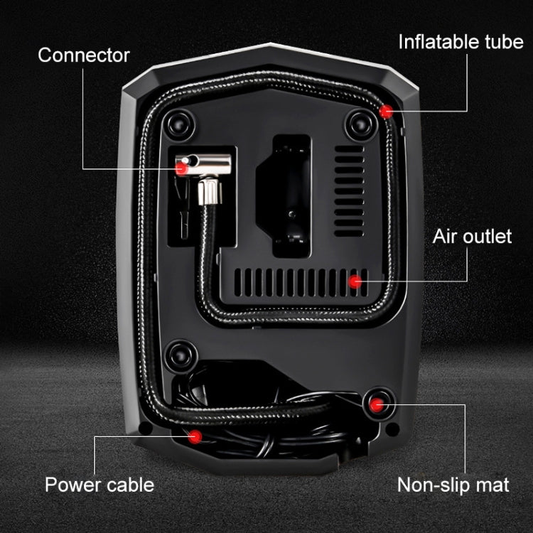 รถ 12V แบบพกพา Inflatable กระบอกเหยียบดิจิตอล แสดงผล Air เครื่องสูบน้ำ พร้อมแสง, Digital Display