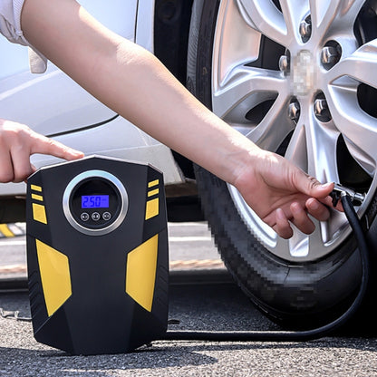 รถ 12V แบบพกพา Inflatable กระบอกเหยียบดิจิตอล แสดงผล Air เครื่องสูบน้ำ พร้อมแสง, Digital Display