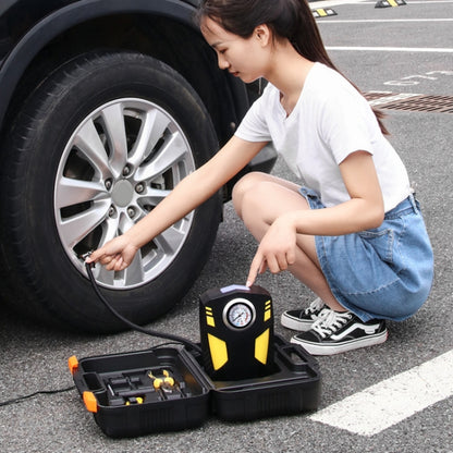 รถ 12V แบบพกพา Inflatable กระบอกเหยียบตัวชี้ Air เครื่องสูบน้ำ พร้อมแสงและกล่องเครื่องมือ, Pointer with Tool Box
