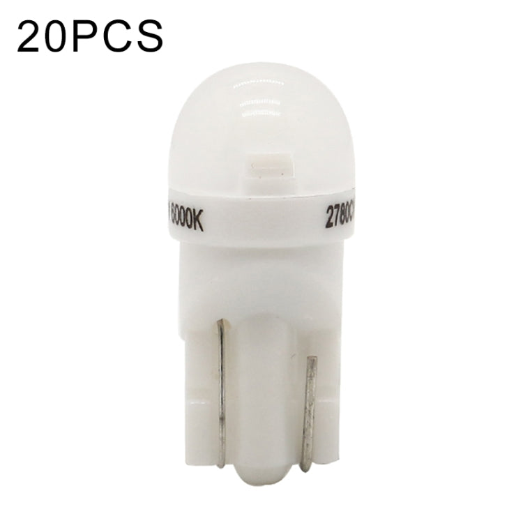 20 ชิ้น T10 DC12V / 0.25 วัตต์ / 6500K / 20LM รถหัวกลม Plug-in Bubble ไฟอ่านหนังสือพร้อม 1LEDs โคมไฟ SMD-3030, T10