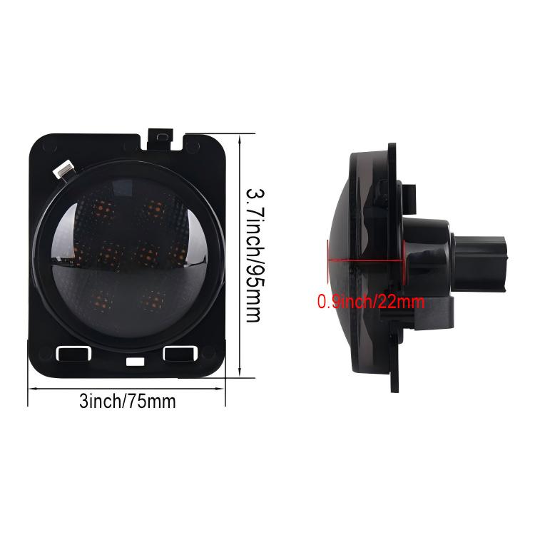 2 ชิ้น 8 วัตต์ DC 12 โวลต์รถ SUV อานิสงส์ LEDWheel คิ้วเลี้ยวสัญญาณสำหรับรถจี๊ปแรงเลอร์ JK 07-17, ข้อมูลจำเพาะ: ประกอบชนโดยไม่ต้องรูรับแสง, Specification: Butt Assembly Without Aperture