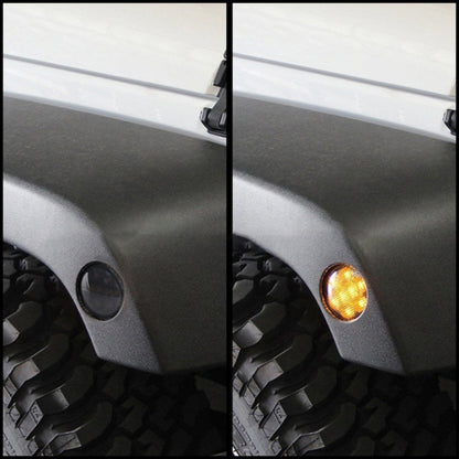 2 ชิ้น 8 วัตต์ DC 12 โวลต์รถ SUV อานิสงส์ LEDWheel คิ้วเลี้ยวสัญญาณสำหรับรถจี๊ปแรงเลอร์ JK 07-17, ข้อมูลจำเพาะ: ประกอบชนโดยไม่ต้องรูรับแสง, Specification: Butt Assembly Without Aperture