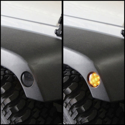 2 ชิ้น 8 วัตต์ DC 12 โวลต์รถ SUV อานิสงส์ LED คิ้วล้อเลี้ยวสัญญาณสำหรับรถจี๊ปแรงเลอร์ JK 07-17, ข้อมูลจำเพาะ: ประกอบชนที่มีรูรับแสง, Specification: Butt Assembly with Aperture