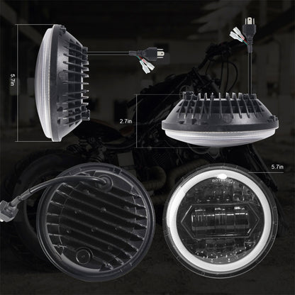 รถจักรยานยนต์คริสตัล 5.75 นิ้ว LED ไฟหน้าอุปกรณ์ปรับเปลี่ยน, Crystal